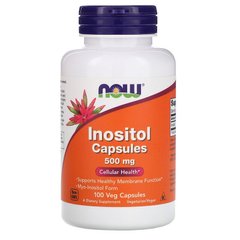 Инозитол, Inositol, Now Foods, 500 мг, 100 капсул