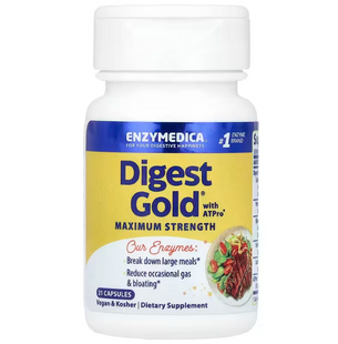 Ферменти для травлення, Digest Gold with ATPro, Enzymedica, 21 капсула