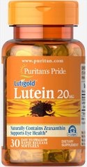 Лютеин с зеаксантином, Lutein with Zeaxanthin, Puritan's Pride, 20 мг 30 капсул