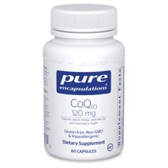Коензим Q10, CoQ10, Pure Encapsulations, 120 мг, 60 капсул