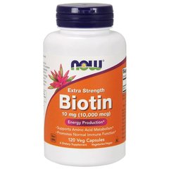 Биотин, Biotin, Now Foods, 10,000 мкг, 120 капсул
