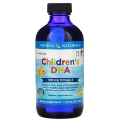 Рыбий жир для детей 1–6 лет, Омега 3, Children's DNA, Nordic Naturals, со вкусом клубники, 530 мг, 237 мл