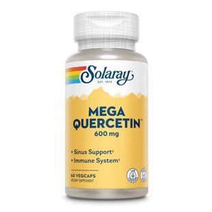 Кверцетин з вітаміном C і бромелайном, Mega Quercetin&trade;, Solaray, 600 мг, 60 вегетаріанських капсул
