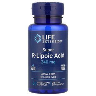 R липоевая кислота, Super R-Lipoic Acid, Life Extension, 60 вегетарианских капсул