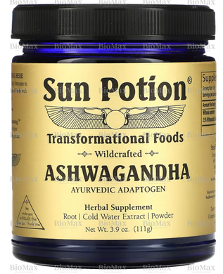 Ашваганда, порошок из дикорастущего растения, Sun Potion, 111 г