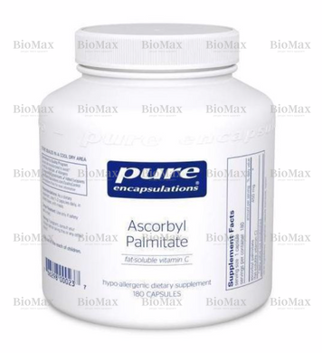 Аскорбілпальмітат, Ascorbyl Palmitate, Pure Encapsulations, 450 мг, 180 капсул