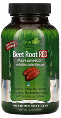 Поддержка уровня оксида озота, Beet Root RED Nitric Oxide Booster, Irwin Naturals, 60 капсул