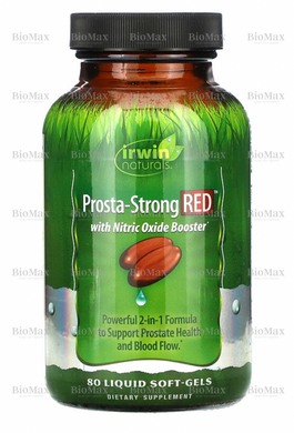 Поддержка здоровья простаты и улучшения кровообращения, Prosta-Strong RED, Irwin Naturals, 80 гелевих капсул