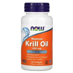 Масло криля, Krill Oil, Now Foods, 500 мг 60 капсул