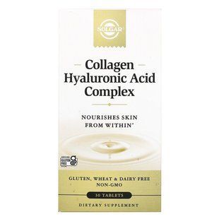 Колаген та Гіалуронова кислота, комплекс. Hyaluronic Acid, Solgar, 120 мг, 30 таблеток