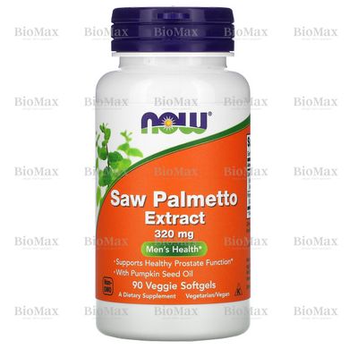 Екстракт ягід пальми сереноя, чоловіче здоров'я, Saw Palmetto Extract, Now Foods, 320 мг, 90 рослинних капсул