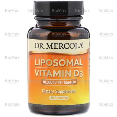 Вітамін Д3, Д-3 ліпосомальний, Liposomal Vitamin D3, Dr. Mercola, 10 000 МО, 30 капсул