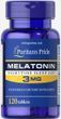 Мелатонін, Melatonin, Puritan's Pride, 3 мг, 120 таблеток