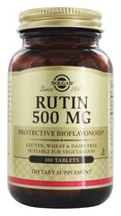 Рутин, Rutin, Solgar, 500 мг, 100 таблеток