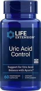 Сечова кислота, контроль, Uric Acid Control, Life Extension, 60 вегетаріанських капсул