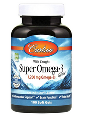 Рыбий жир, Super Omega-3, Carlson Labs, 1200 мг, 100 капсул