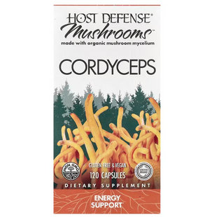 Кордицепс, Cordyceps, Host Defense, для захисту організму, енергетична підтримка, 1 г, 120 вегетаріанських капсул