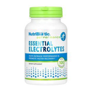 Электролиты с витамином C, Essential Electrolytes, NutriBiotic, 100 веганских капсул