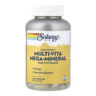 Мультивітаміни з мінералами, Multi-Vita Mega-Mineral, Solaray, 120 капсул