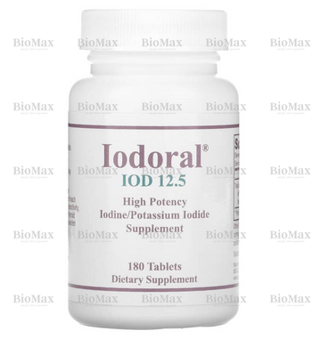 Йод, йодид калію, Iodoral, Iodine/Potassium Iodide, Optimox Corporation, 12,5 мг, 180 таблеток