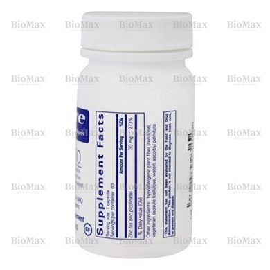 Цинк піколінат, Zinc, Pure Encapsulations, 30 мг, 60 капсул