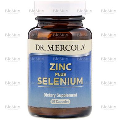 Цинк плюс селен, Zinc Plus Selenium, Dr. Mercola, 15 мг/200 мкг, 90 капсул