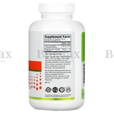 Буферизованный витамин С, Sodium Ascorbate, NutriBiotic, кристаллический порошок, 227 г
