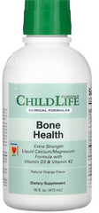 Здоров'я кісток, рідкий кальцієво-магнієвий склад з вітамінами D3 та K2 та натуральним апельсином, ChildLife Clin/icals, 473 мл