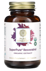 Ресвератрол, органічний екстракт, Pure Synergy, Super Pure Resveratrol, 250 мг, 60 капсул