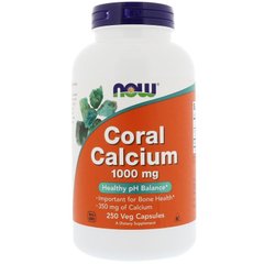 Кораловий кальцій, Coral Calcium, Now Foods, 1000 мг 250 капсул