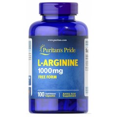 L-аргінин, L-Arginine, Puritans Pride, 1000 мг, 100 капсул
