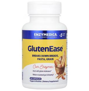 Ферменти для перетравлення глютену, GlutenEase, Enzymedica, 60 капсул