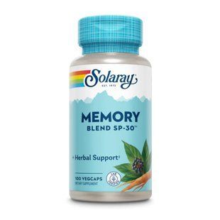 Трав'яна суміш з готу колою та елеутерококом, Memory Blend SP-30&trade;, Solaray, 800 мг, 100 вегетаріанських капсул