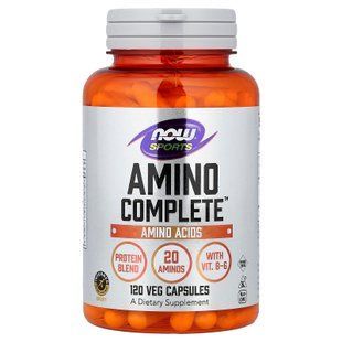 Аміно комплекс, Amino Complete, Amino Acids, Now Foods, Sports, 120 вегетаріанських капсул
