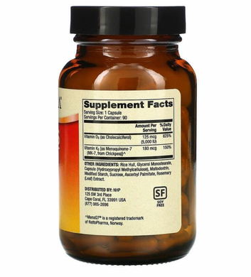 Вітаміни Д3 і К2, Vitamins D3 & K2, Dr. Mercola, 5,000 МО, 90 капсул