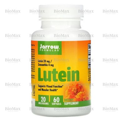 Лютеин, Lutein, Jarrow Formulas, 20 мг, 60 капсул