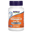 Омега-3 рыбий жир, Omega-3 Fish Oil, Now Foods, 1000 мг, 30 гелевых капсул (1000 мг в одной капсуле)