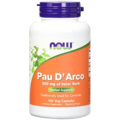 По д'арко, Кора мурашиного дерева Pau D' Arco, Now Foods, 500 мг, 100 капсул