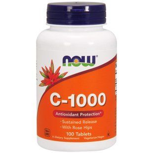 Вітамін С-1000, Vitamin C, Now Foods, 100 таблеток