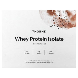 Сироватковий протеїн, ізолят, Whey Protein Isolate, Thorne, зі смаком шоколаду, 14 пакетиків (по 30,2 г кожен)