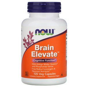 Препарат для покращення роботи мозку, Brain Elevate, Now Foods, 120 вегетаріанських капсул