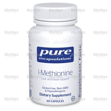 L-метіонін, l-Methionine, Pure Encapsulations, 375 мг, 60 капсул