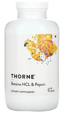 Бетаина гидрохлорид+пепсин, Betaine HCL & Pepsin, Thorne Research, 450 капсул