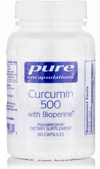 Куркумин с биоперином, Curcumin with Bioperine®, Pure Encapsulations, антиоксидант, 500 мг, 60 капсул