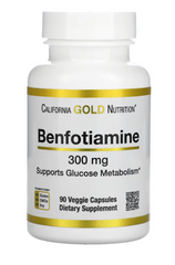 Бенфотиамин, Benfotiamine, California Gold Nutrition, 300 мг, 90 капсул