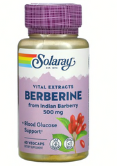 Берберин, Berberine, Solaray, 500 мг, 60 вегетарианских капсул