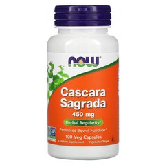 Каскара саграда, (Крушина), Cascara Sagrada, Now Foods, 450 мг, 100 капсул