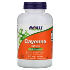 Кайенский перец, Cayenne, Now Foods, 500 мг 250 капсул
