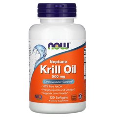 Масло криля, Krill Oil, Now Foods, 500 мг 120 капсул