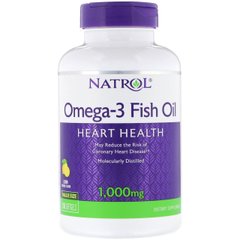 Риб'ячий жир, Омега 3, Fish oil Omega-3, (лимон) Natrol, 150 капсул